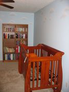 Crib and bookcase
